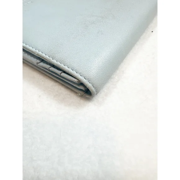 Burberry Baby Blue Leather Wallet with Nova Check Interior - Picture 8 of 9